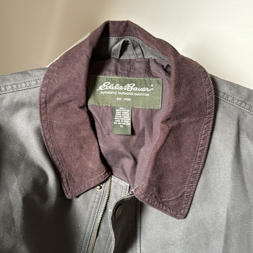 Eddie Bauer Oversized Olive Chore Jacket Barn Coat - Picture 2 of 4
